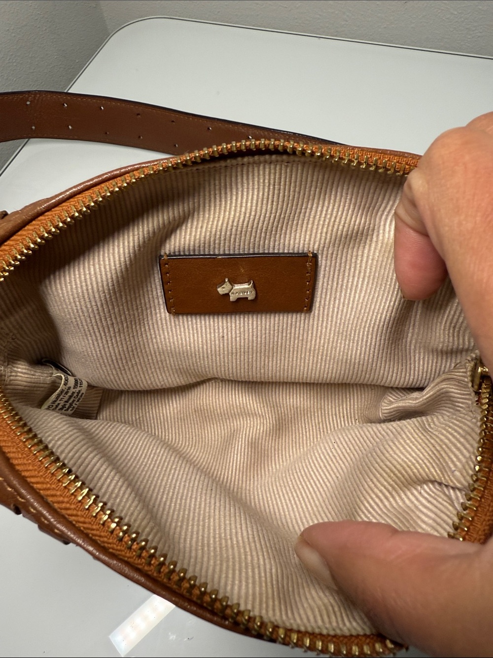 Radley London Weavers Way Woven Leather Belt Bag Fanny Pack Brown EUC - Picture 6 of 9